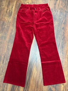 Lauren Ralph Lauren Red Velvet Flare Jeans